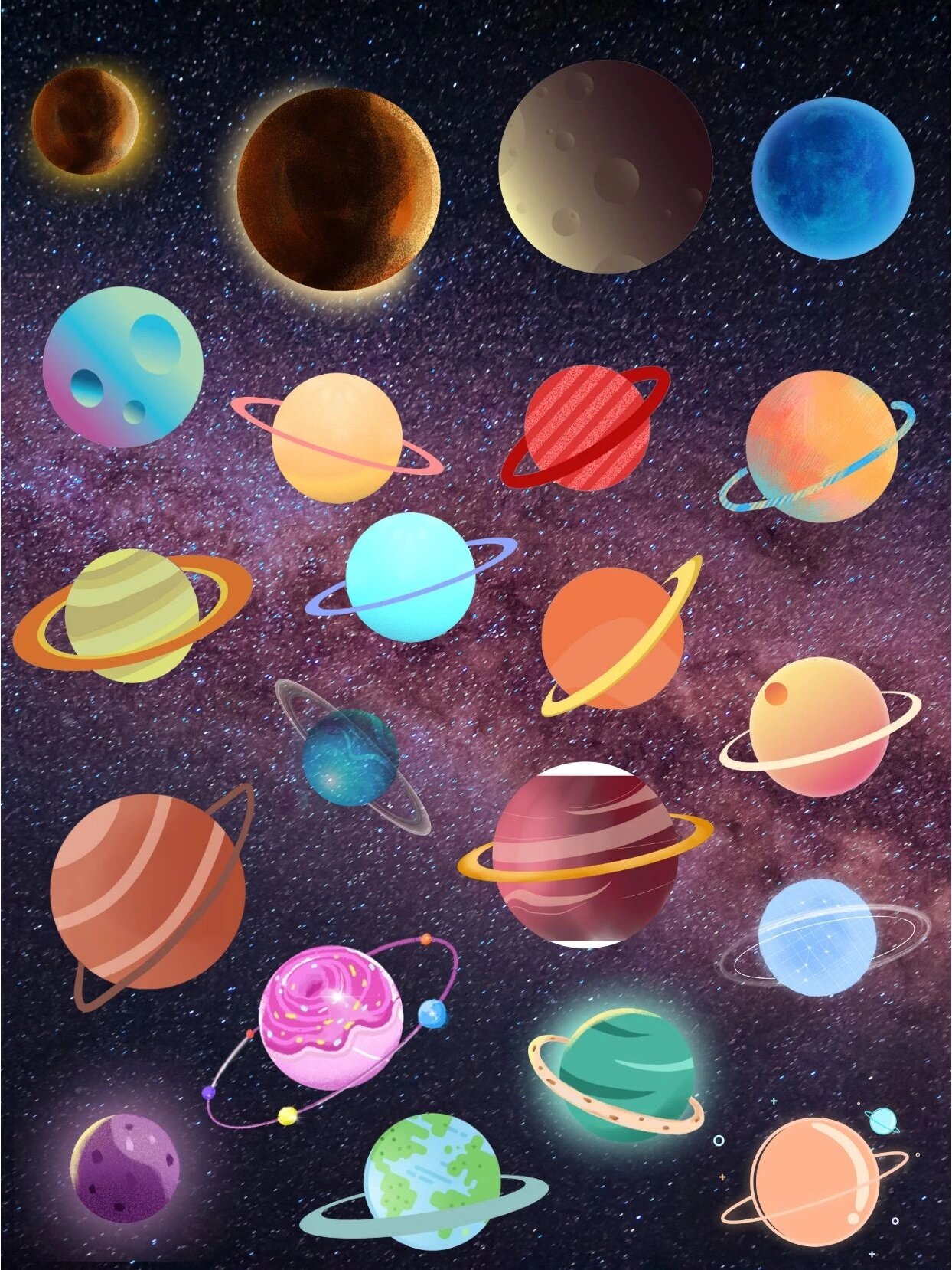 宇宙星球免抠png手账素材🌐