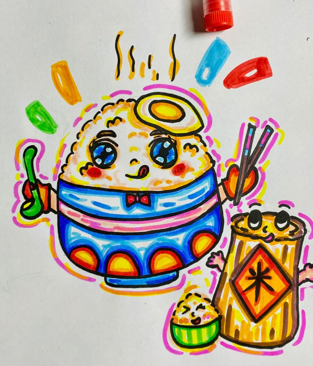 米饭简笔画   原创噢