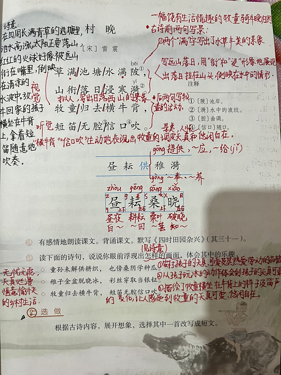 《古诗三首》 《四时田园杂兴(其三十一)》《稚子弄冰》《村晚#》