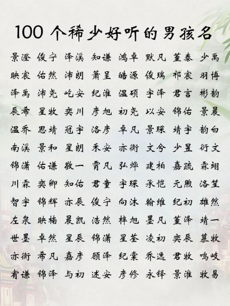 宝宝起名:100个稀少好听的男孩名 知凡:知书达理