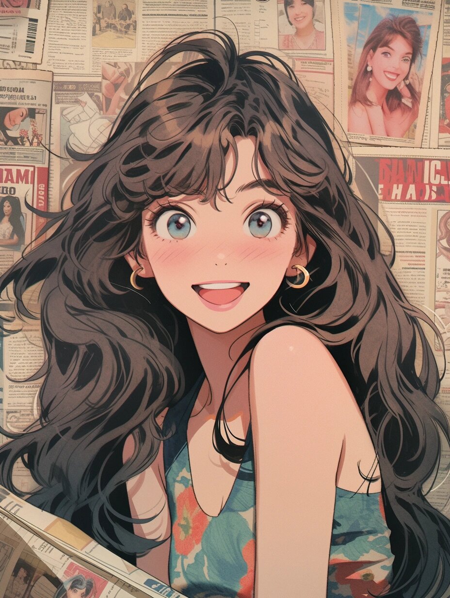 复古旧漫港风美女头像