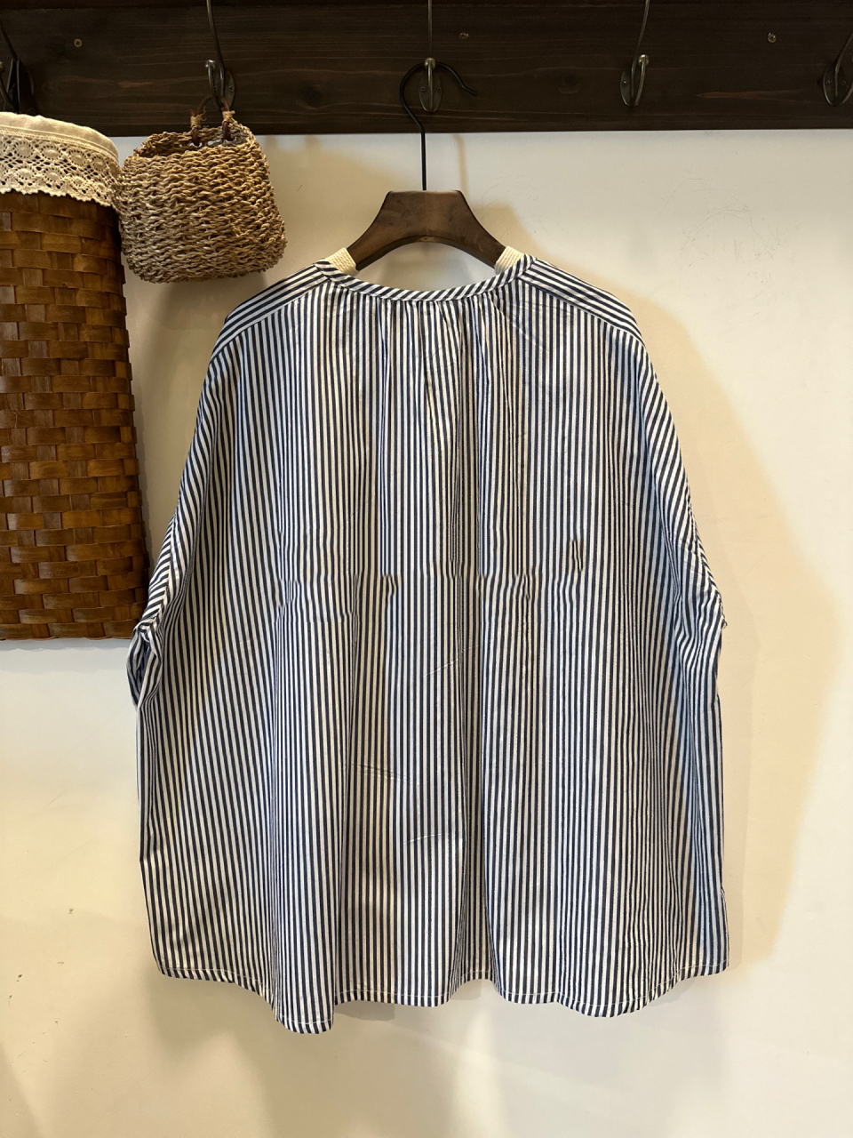 日本小众品牌 9591春季 新款 现货 cloud nine 日系圆领蓝白条纹