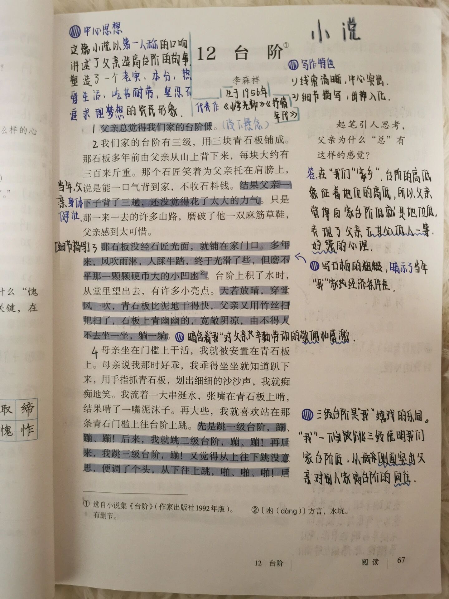 七下语文笔记|第12课台阶|@黄色的沙漠的动态
