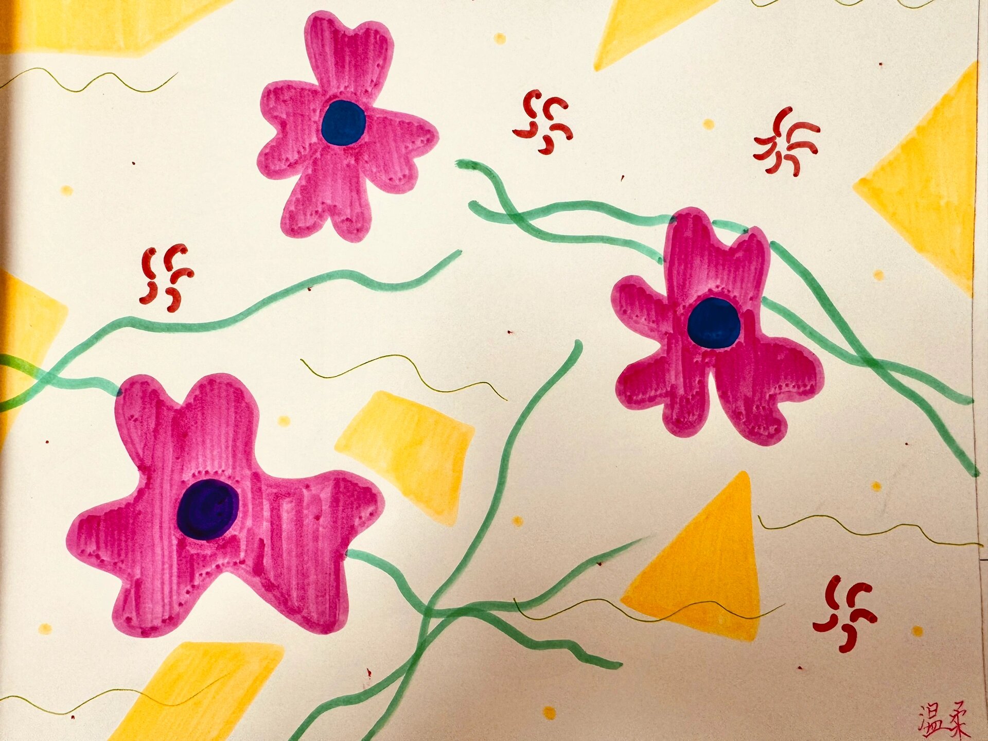 苏少版美术五上《画情绪 画性格》学生作品