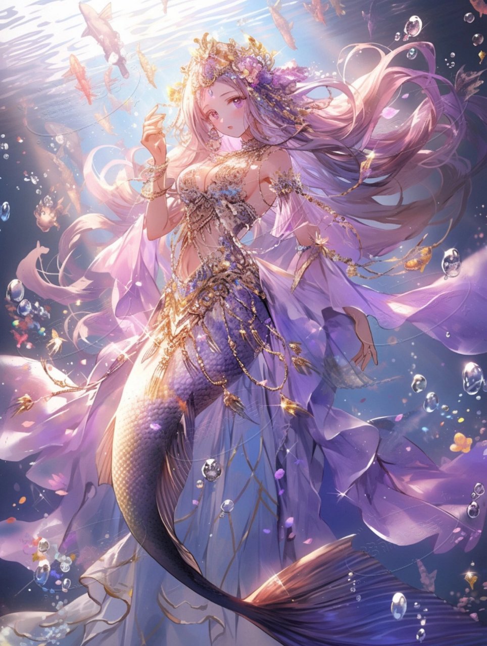 紫色系|美人鱼公主 5图头像壁纸 有点小众的人鱼颜色 希望你能喜欢