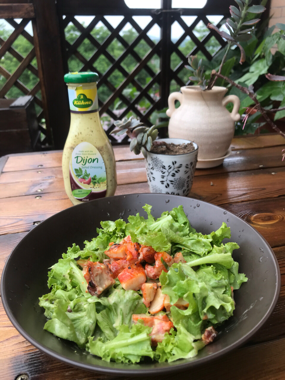 我的明星同款##亲爱的客栈#大藏芥末快手美味鸡肉蔬菜沙拉!