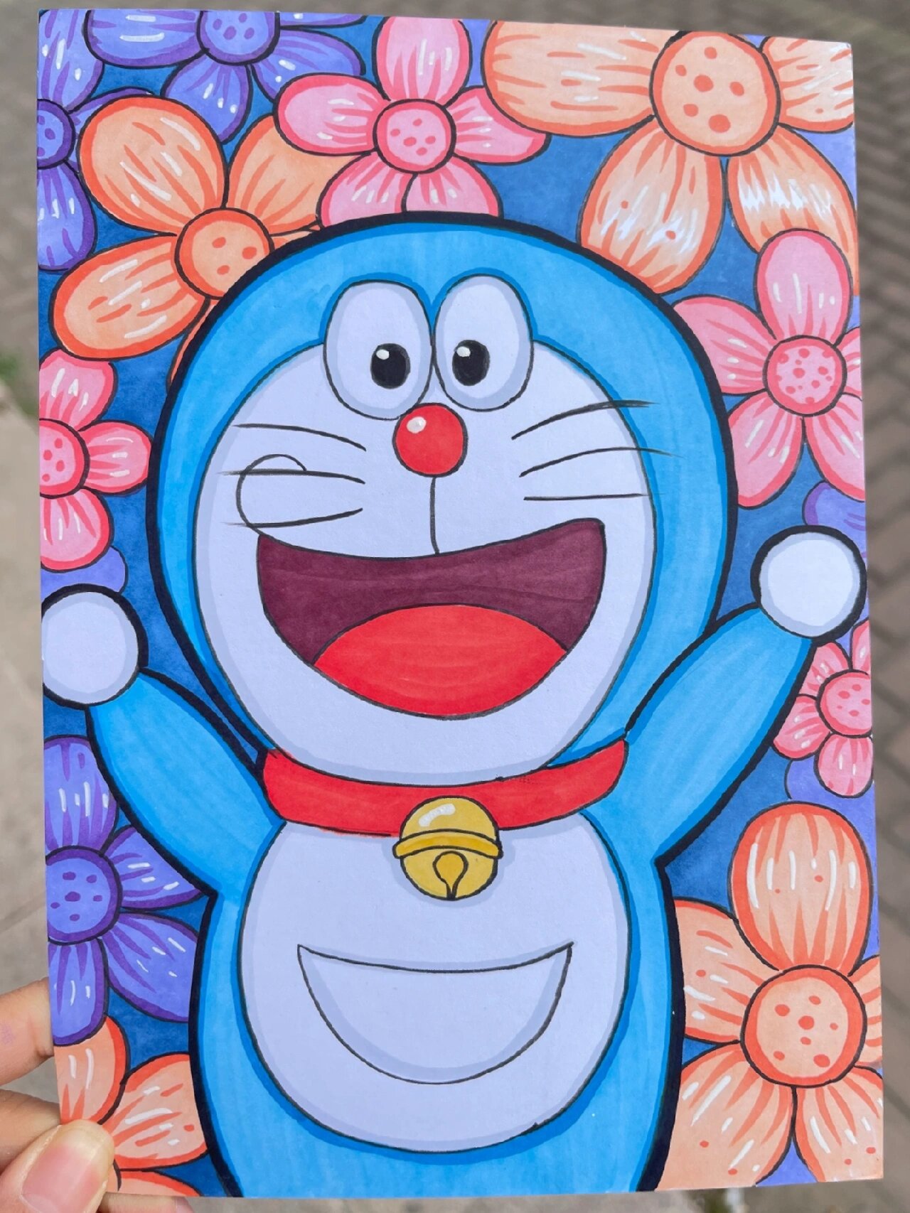 多啦a梦马克笔儿童画