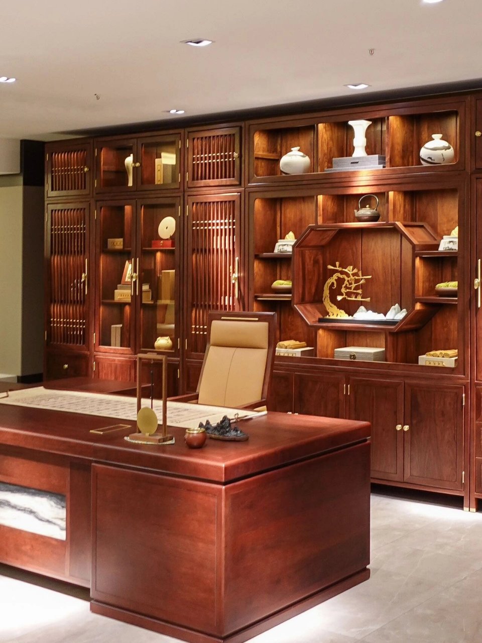红木办公家具合集📚来看看董事长的办公室 · 这是中式红木系列的