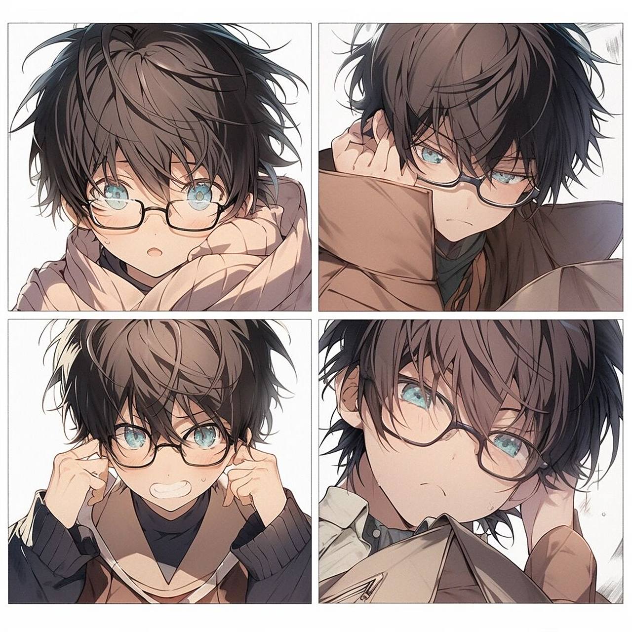 动漫男生头像 | 黑发眼镜的少年感