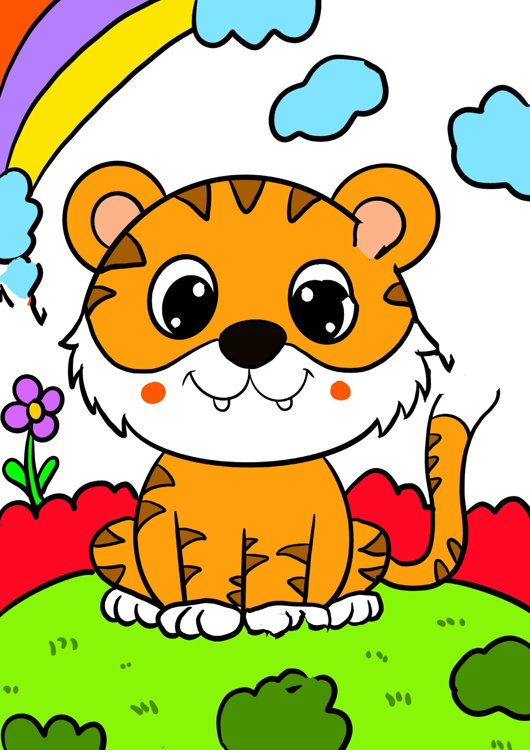 老虎儿童创意画