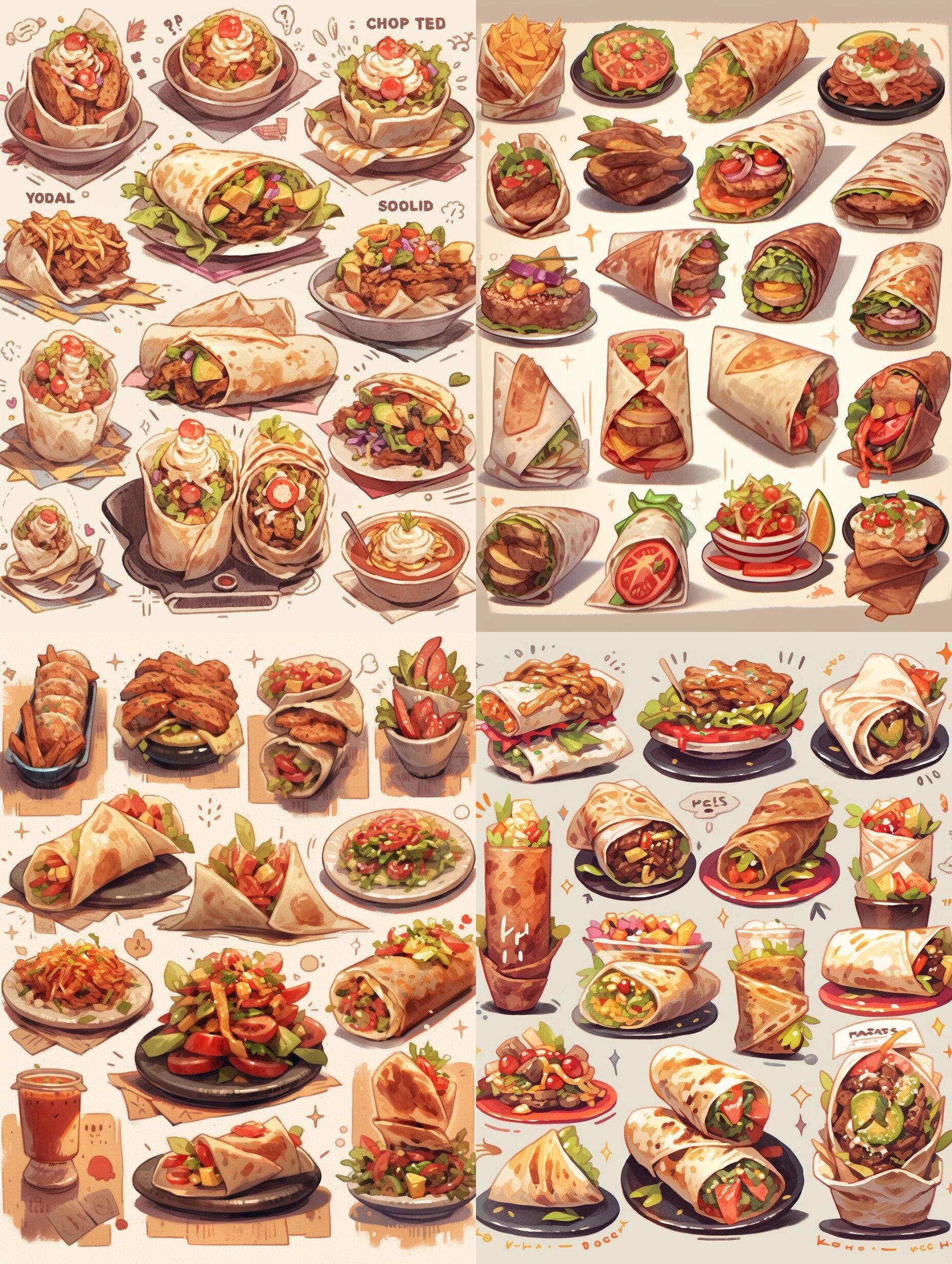 美食手帐插画明信片素材分享