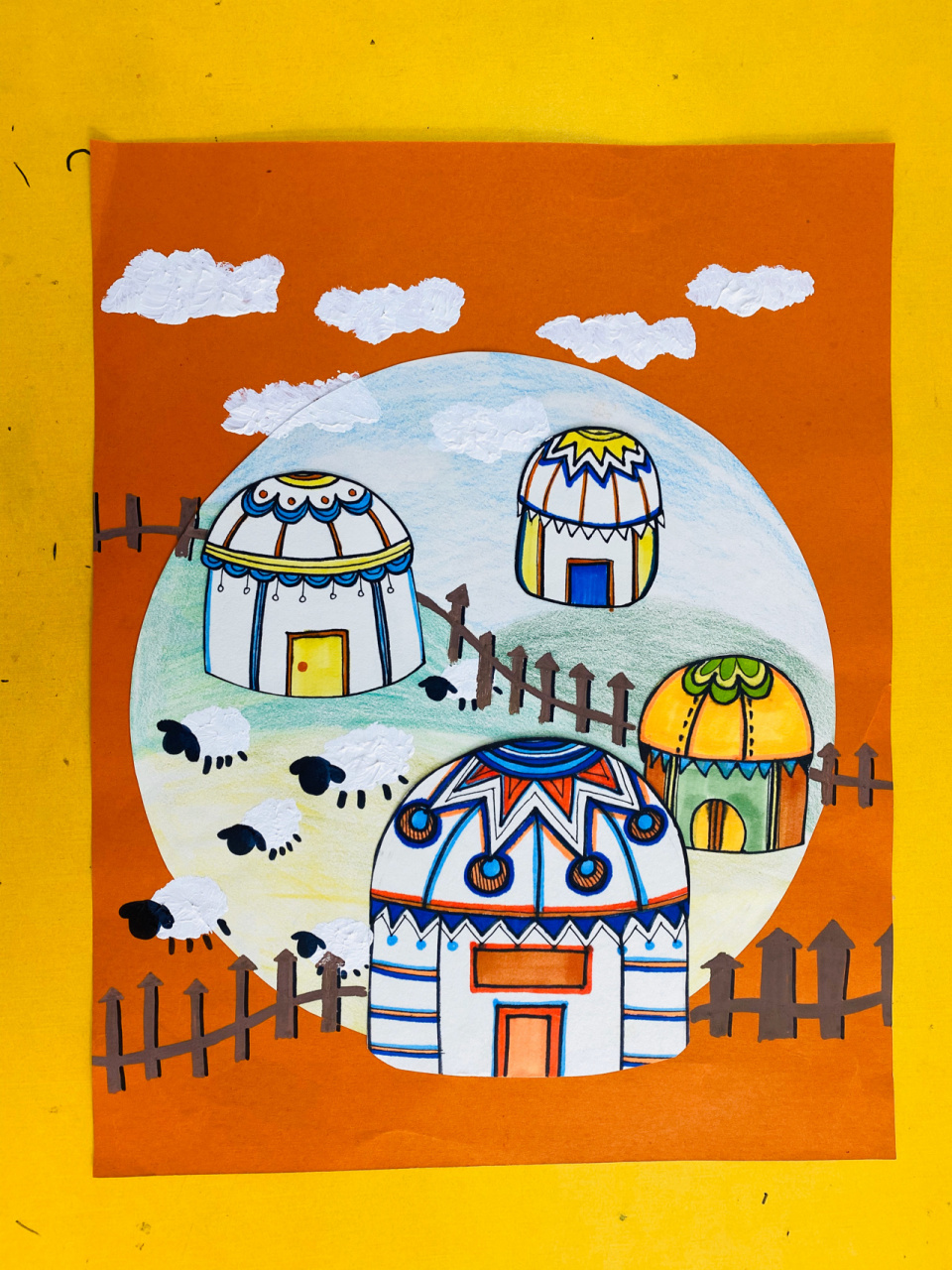 儿童画蒙古包怎样画图片
