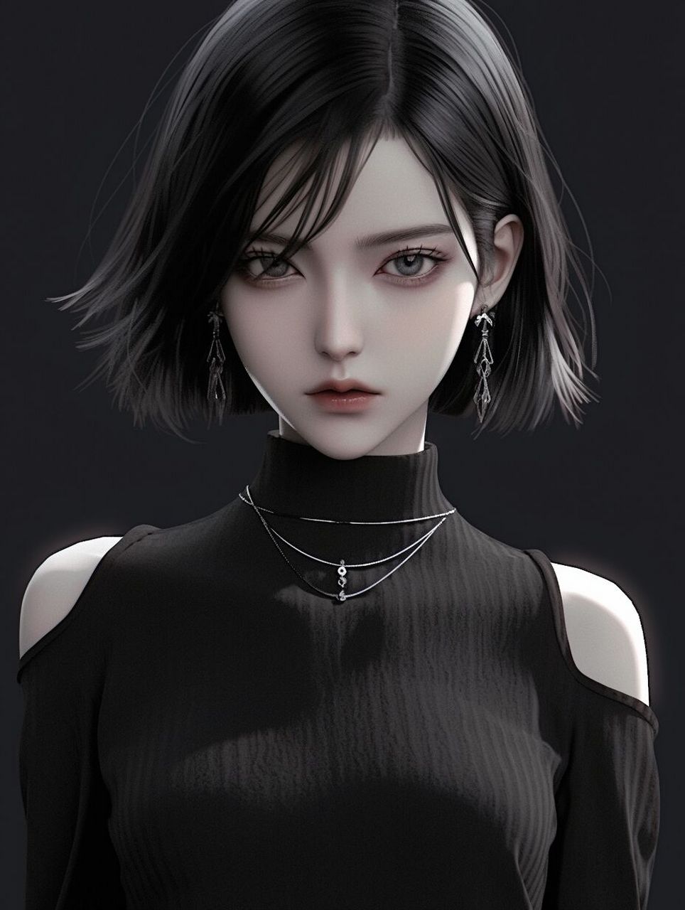 黑色系丨高冷美女头像 niji5