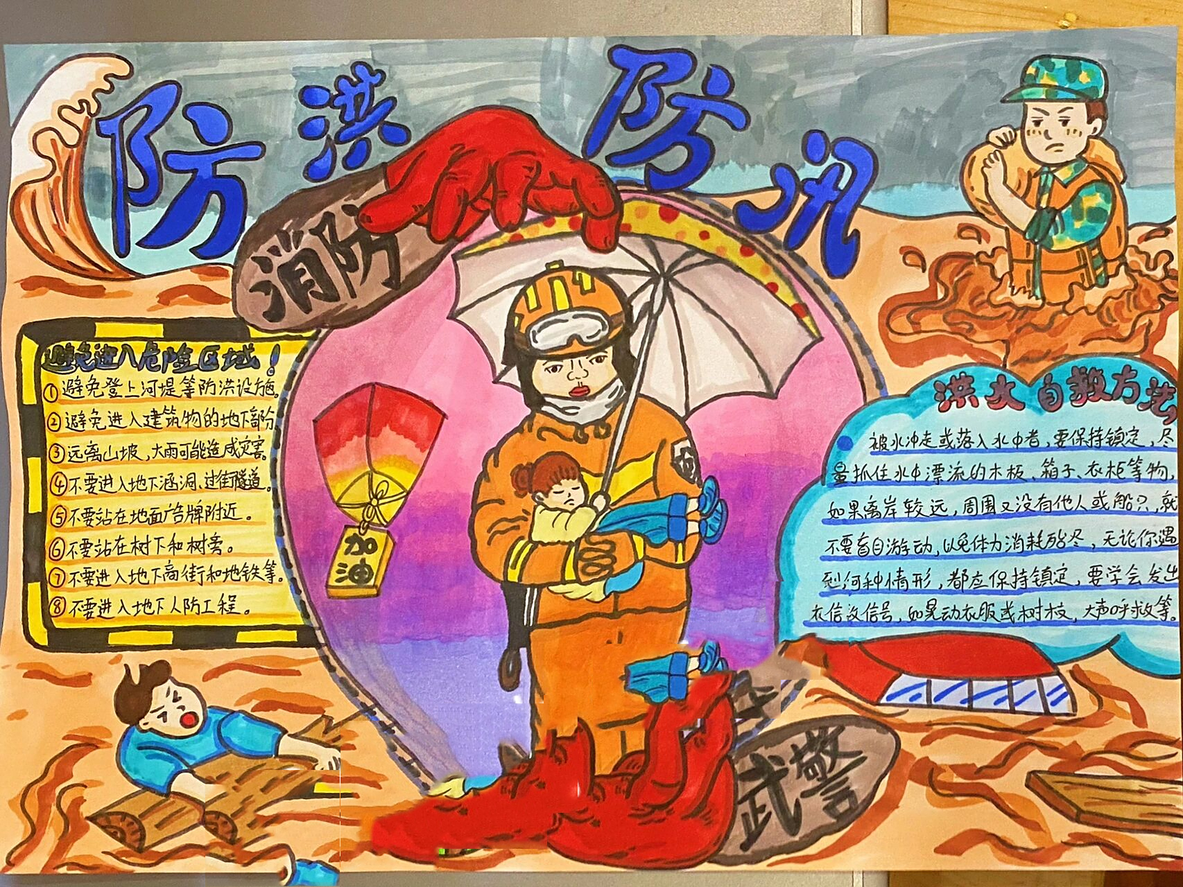 防洪防汛手抄报|手抄报模板 老顾客自取的