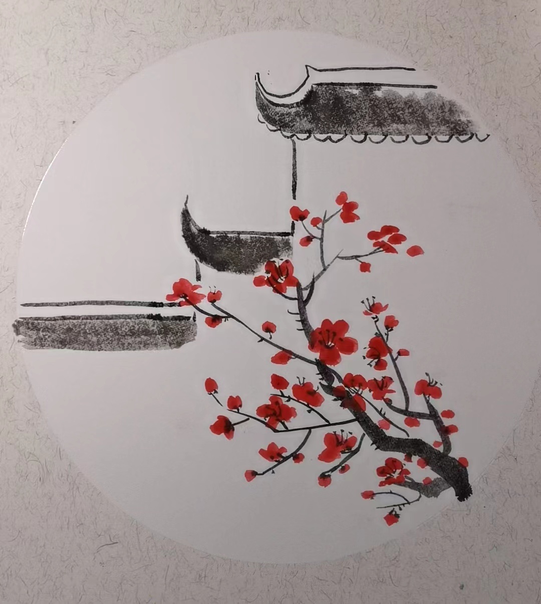 少儿诗配画国画 墙角数枝梅凌寒独自开 梅花