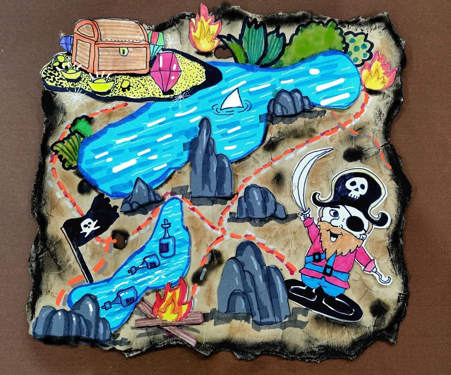 藏宝图儿童创意画