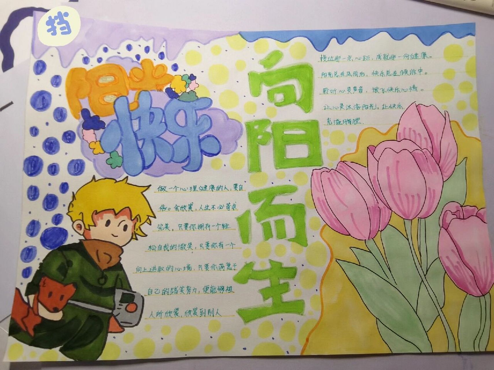 向阳而生~(心理健康手抄报)(有临摹嗷) 向阳而生~(心理健康手抄报)(有