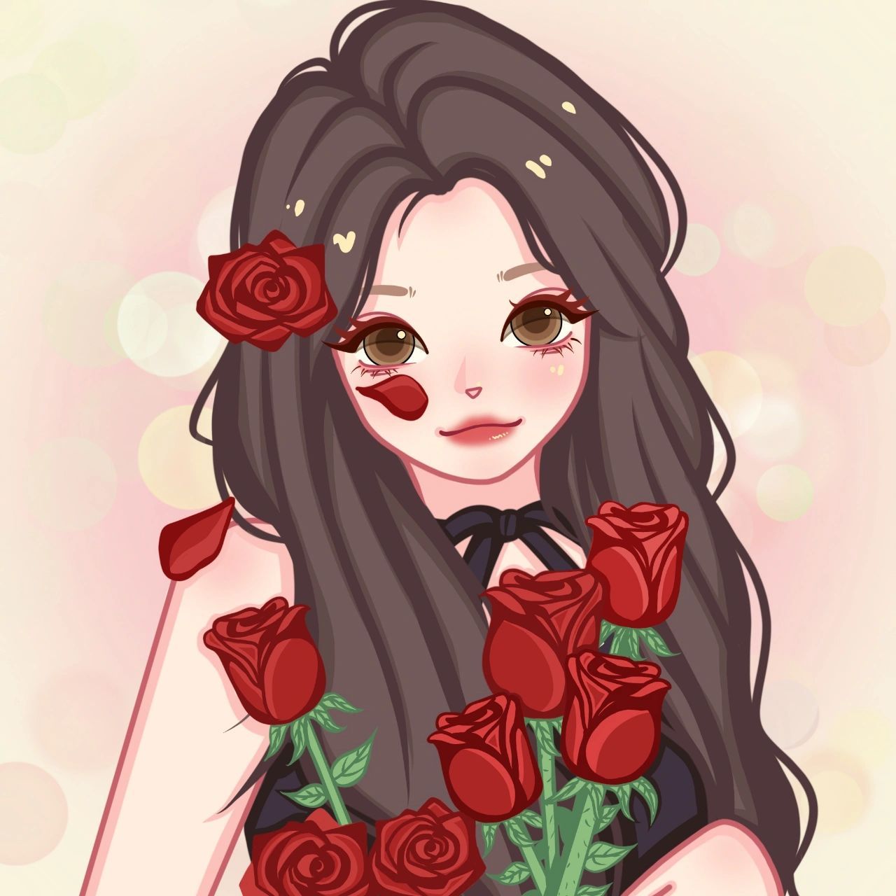 卡通头像|红玫瑰 之前出的黑玫瑰,大家都让我出个白玫瑰,这不,红玫瑰