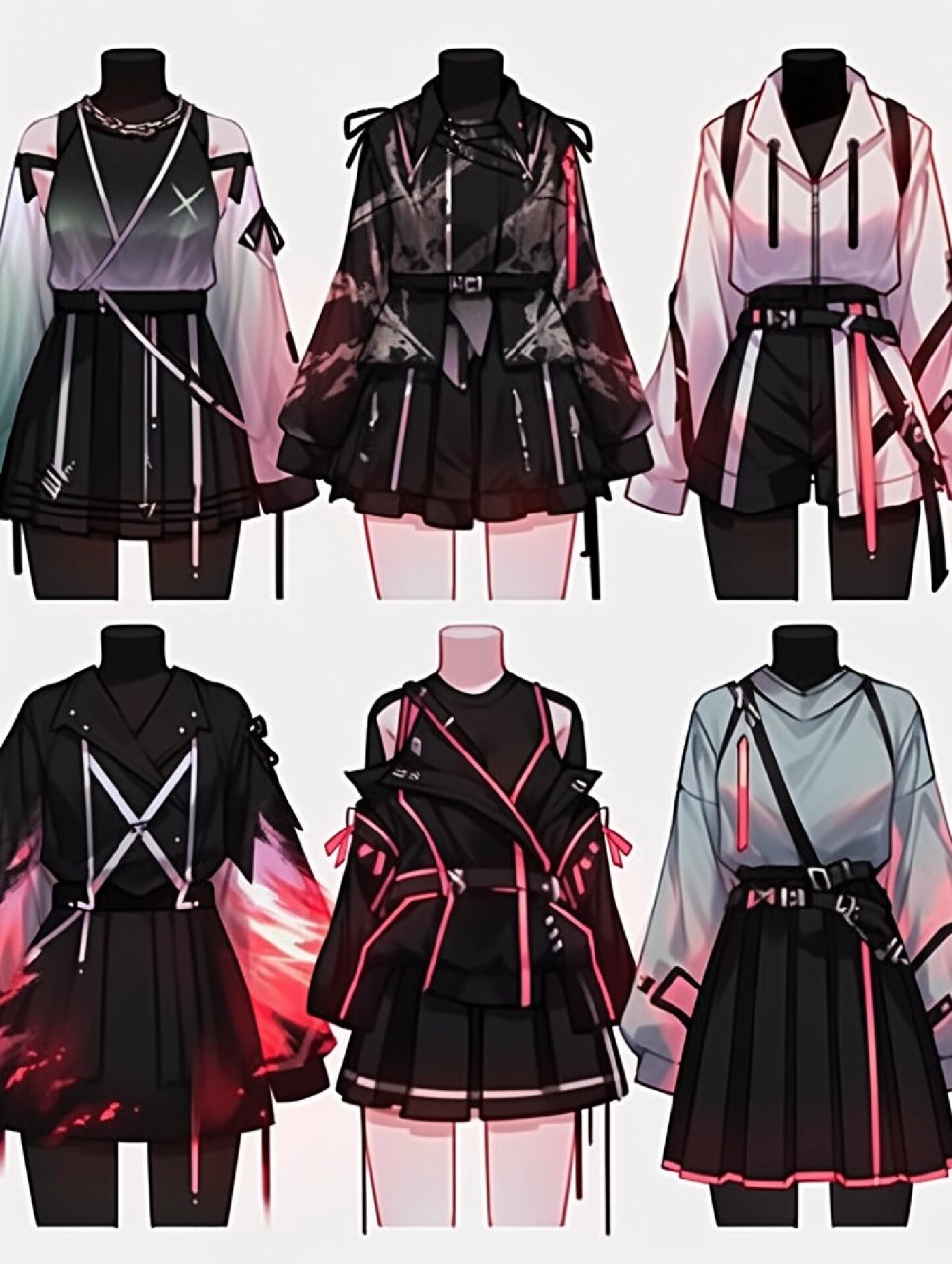 服装设计图:赛博朋克风