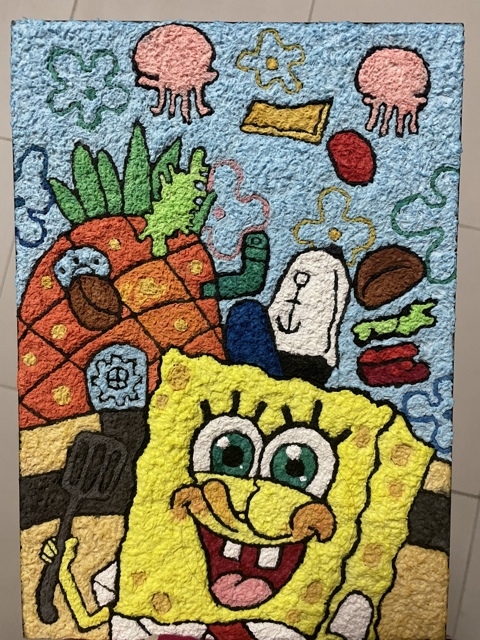 《海绵宝宝当大厨》纸浆画线稿 想来一口美味蟹煲