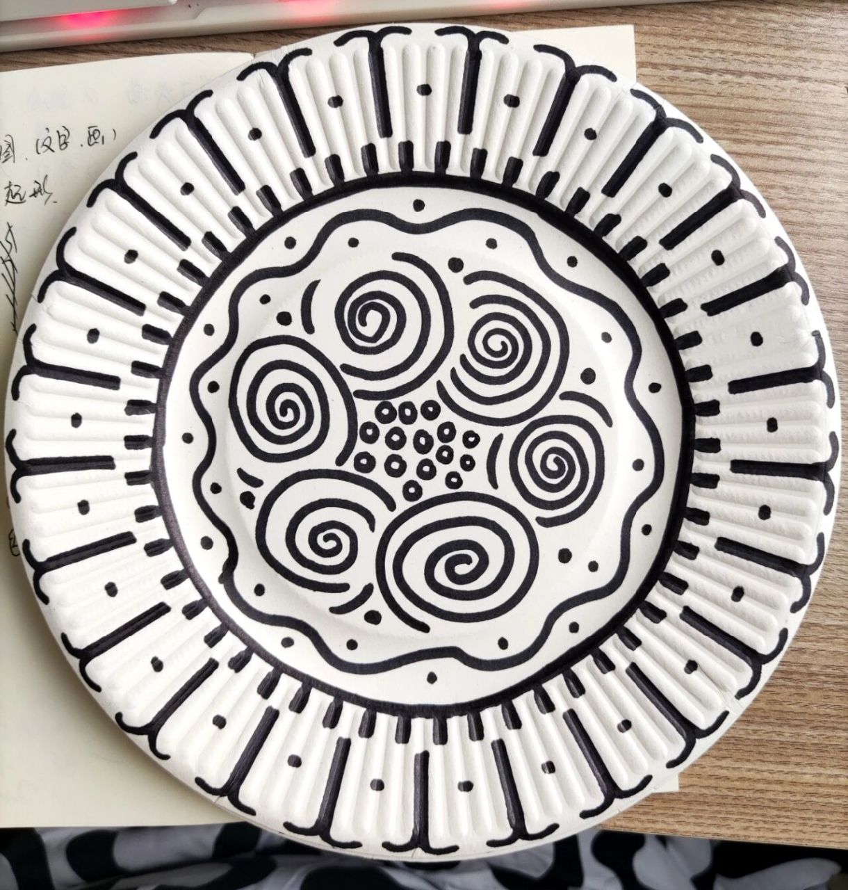 纸盘艺术 纸盘创作 线描 少儿美术 少儿创意 普通的纸盘也可以成为