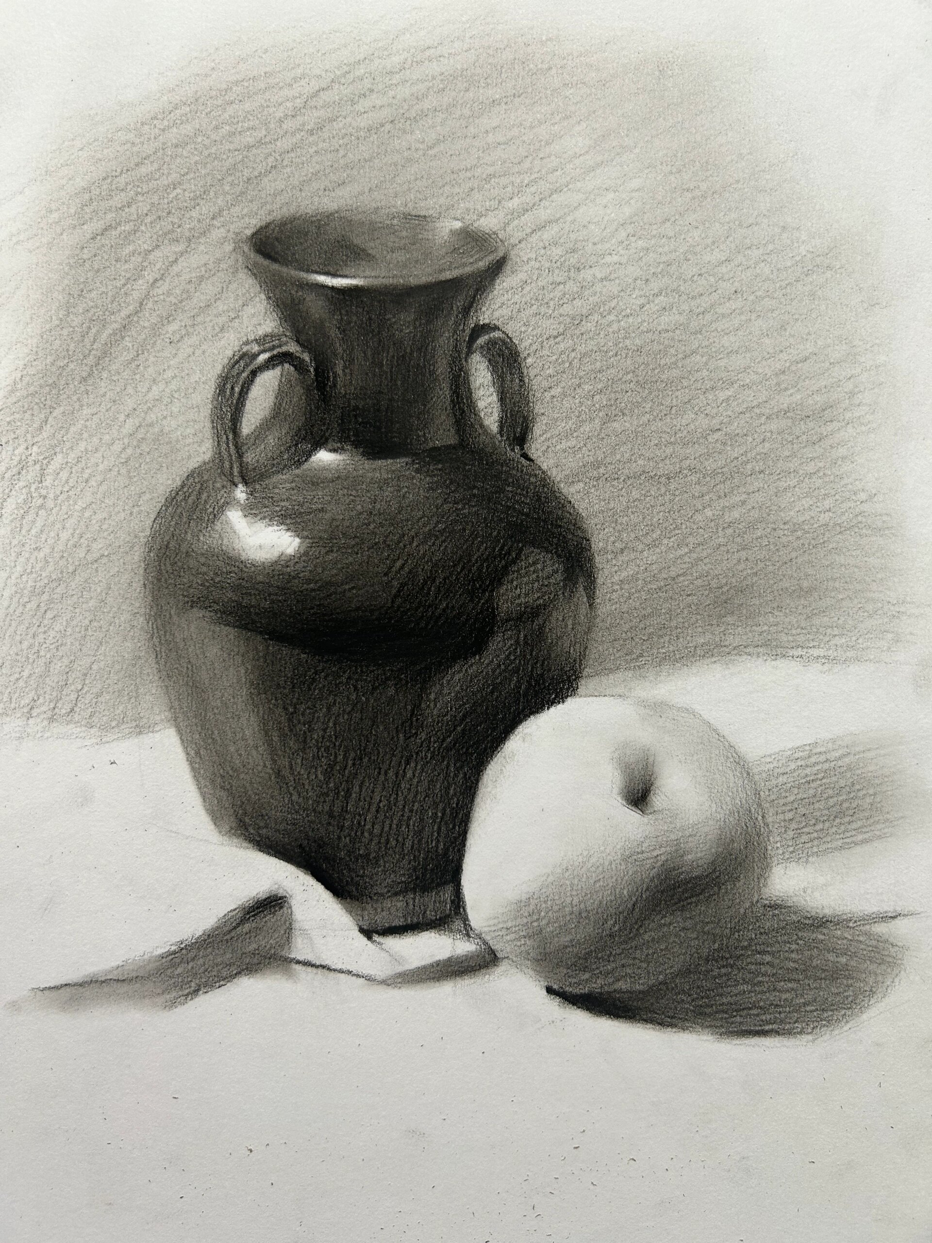 釉面罐子 苹果 素描静物小组合