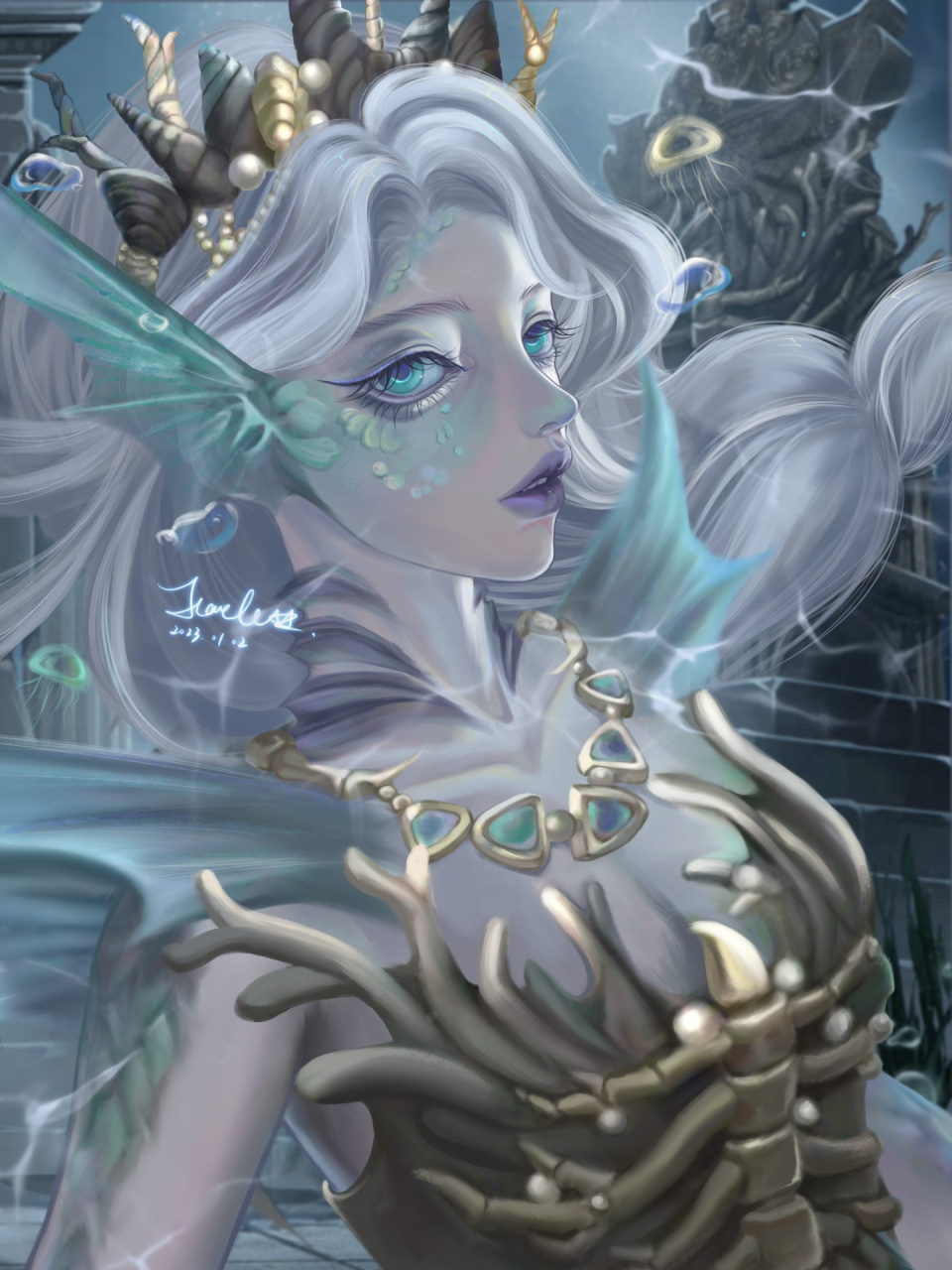 第五人格 渔女-静默之戟 新年第一张 终于画完了 磨了好久 大家久等啦