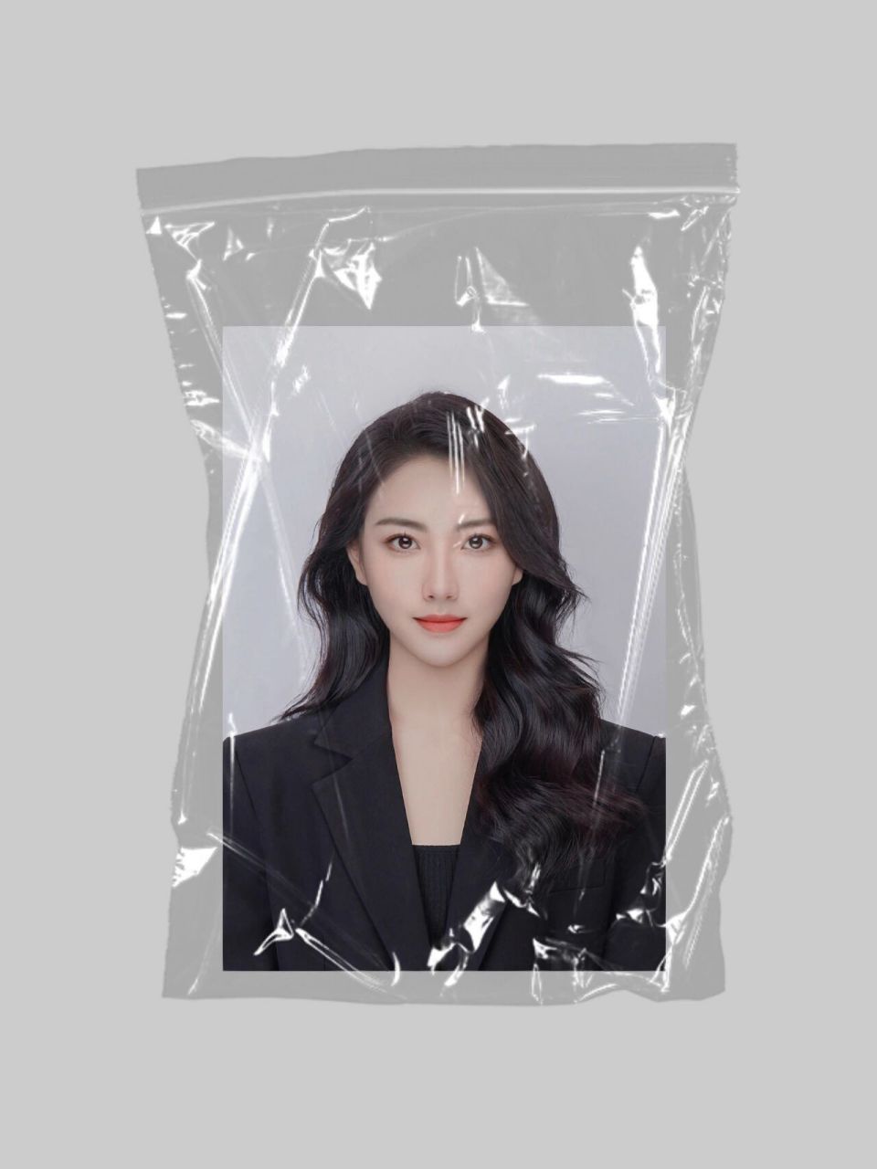 美哭了75深色衣服证件照,一整个爱住97 卷发搭配深色西服,真的好