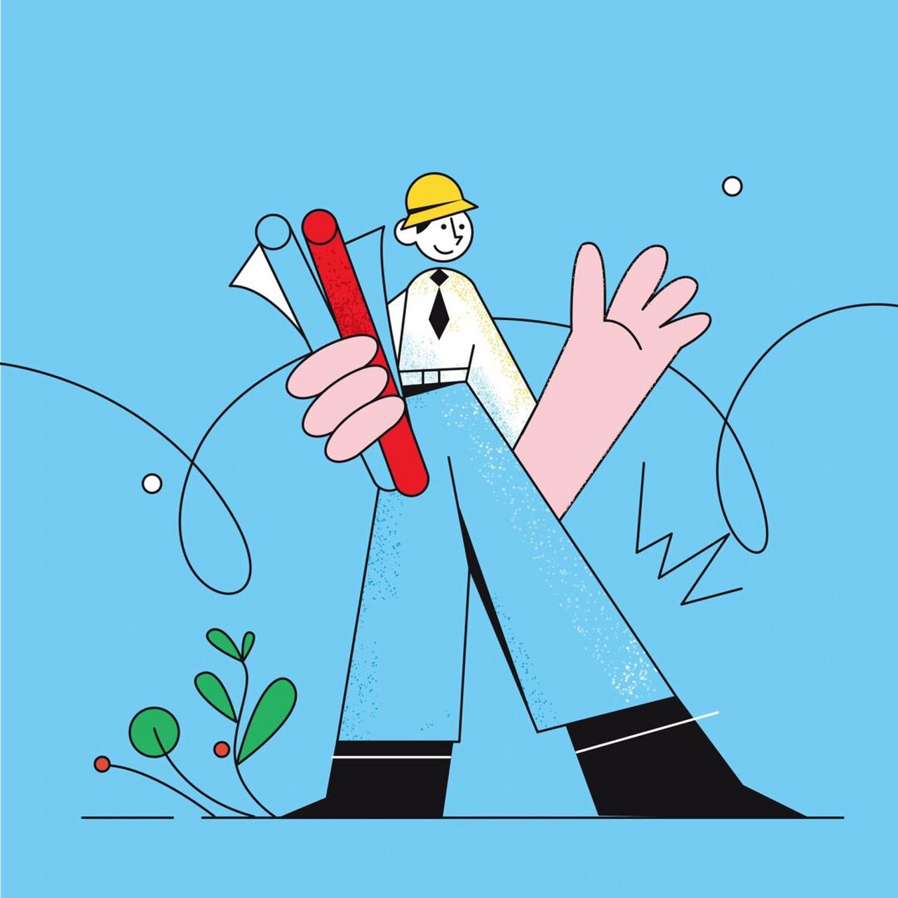 3潮流插画简约涂鸦孟菲斯活力男女人物 302潮流插画简约涂鸦孟菲斯