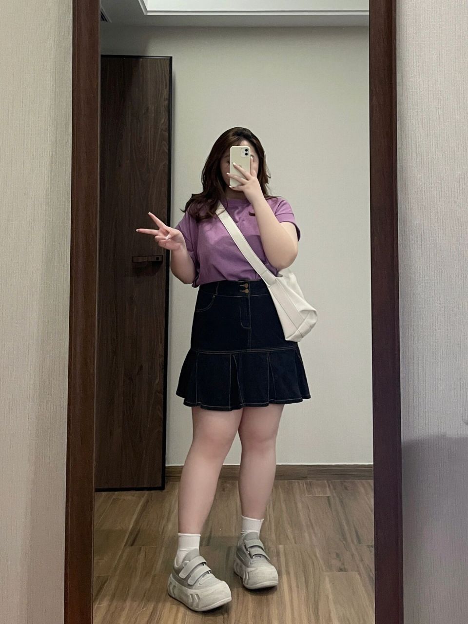 158 150斤|胖mm五一出游第二弹78活力气质风 这套上身好气质 紫色