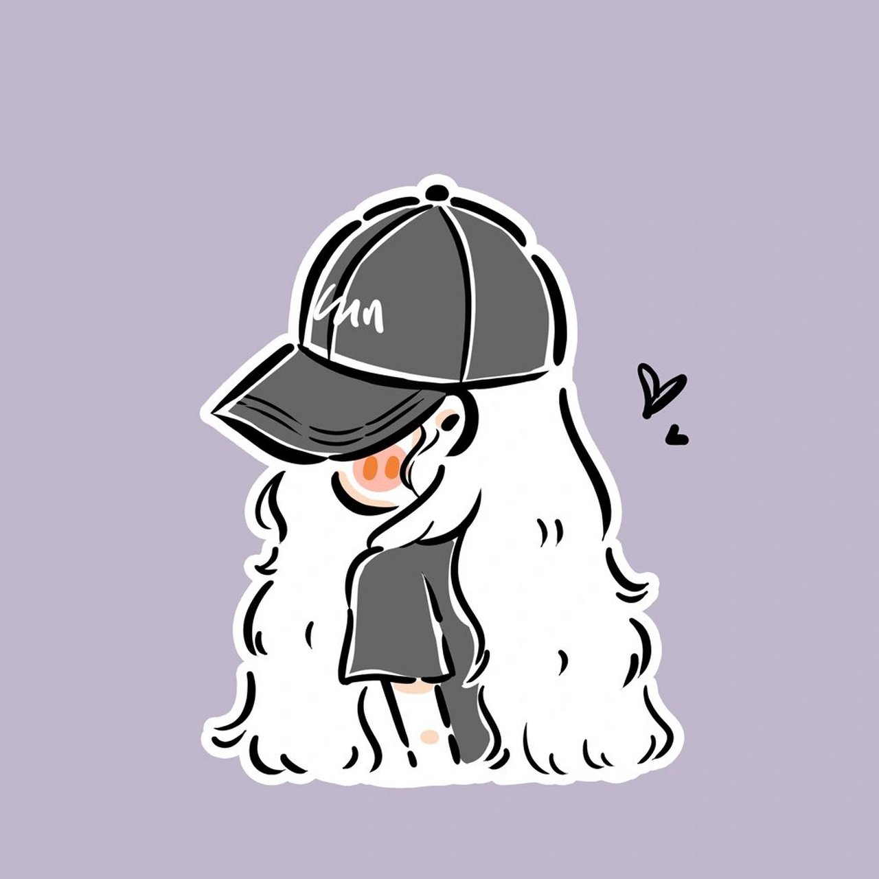 【不露脸小头像】 社恐必备 |ω99) 戴帽子的甜酷少女, 背景调了4个