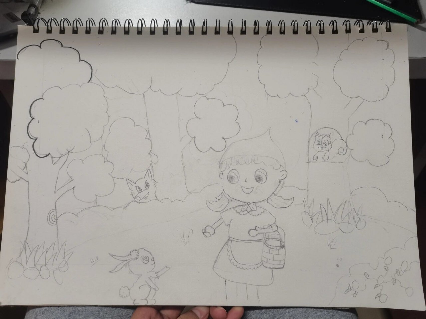 童话故事(小红帽)简笔画