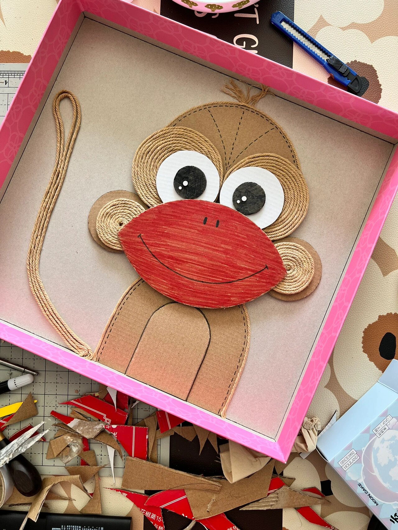 纸皮画环创十二生肖