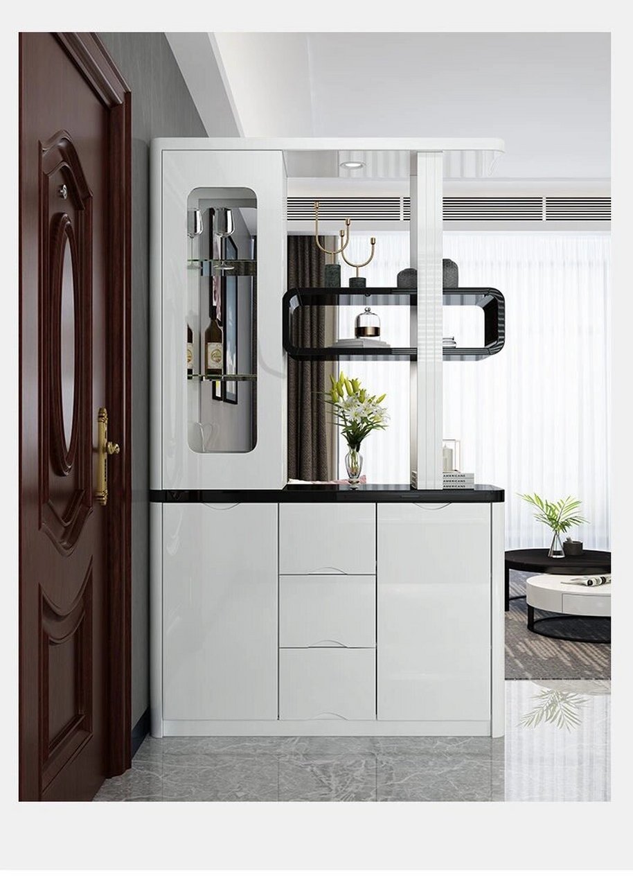 玄关柜鞋柜一体摆件客厅家用入户进门口轻奢简易烤漆隔断屏风酒柜.