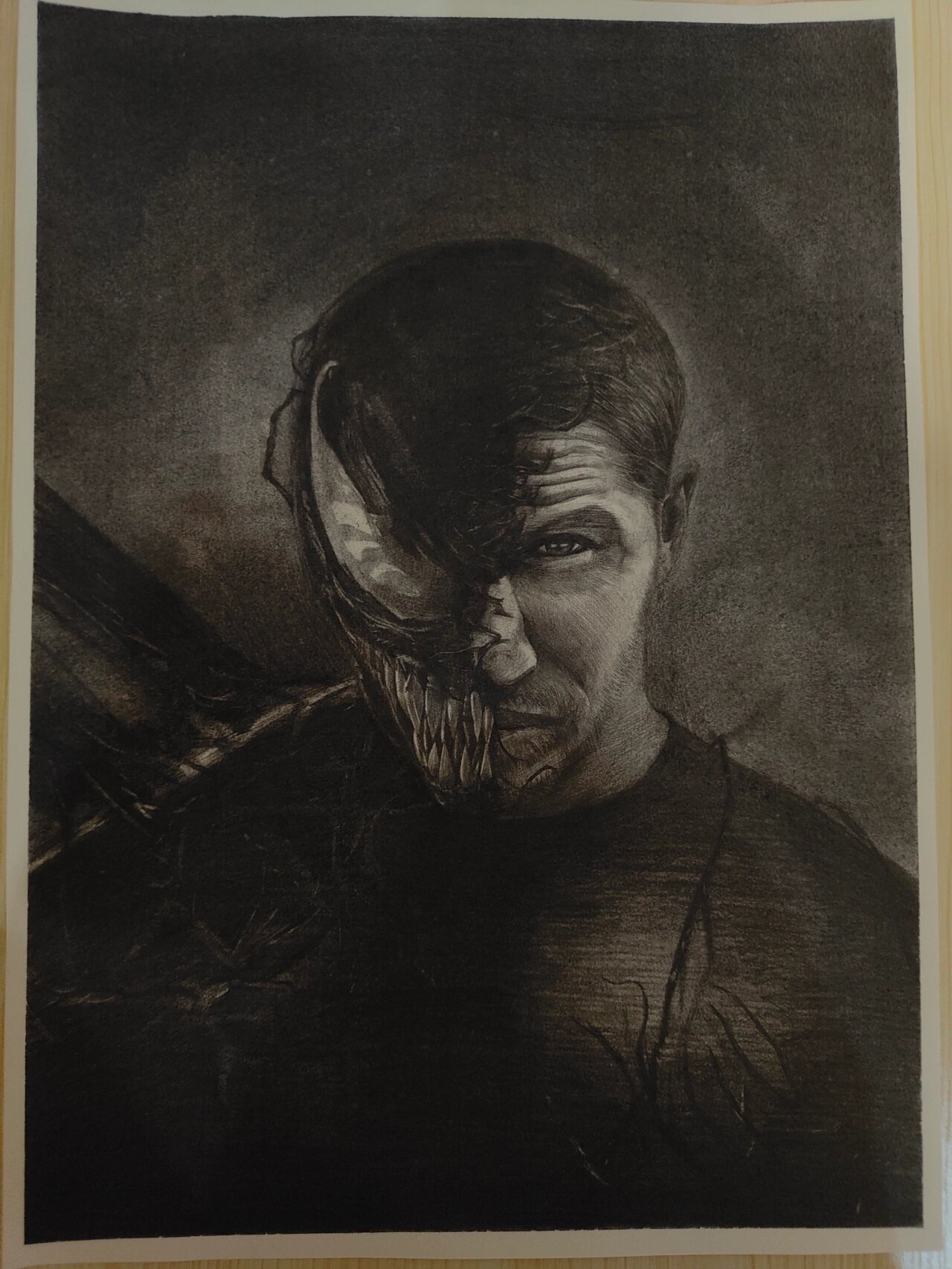 【素描】毒液临摹步骤