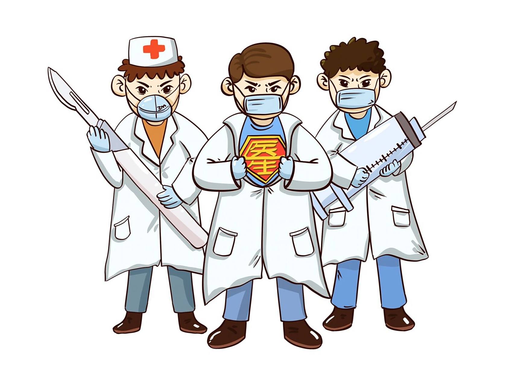 防疫大白插画又来了哦 更新一波大白【抗疫】主题插画,插画图素材来源