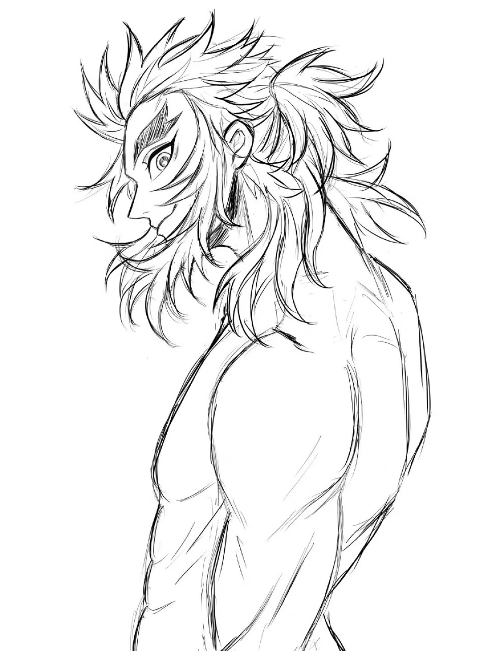 形体轮廓 #动漫# #鬼灭之刃##炼狱杏寿郎##炼狱杏寿郎i#:unknown_dog