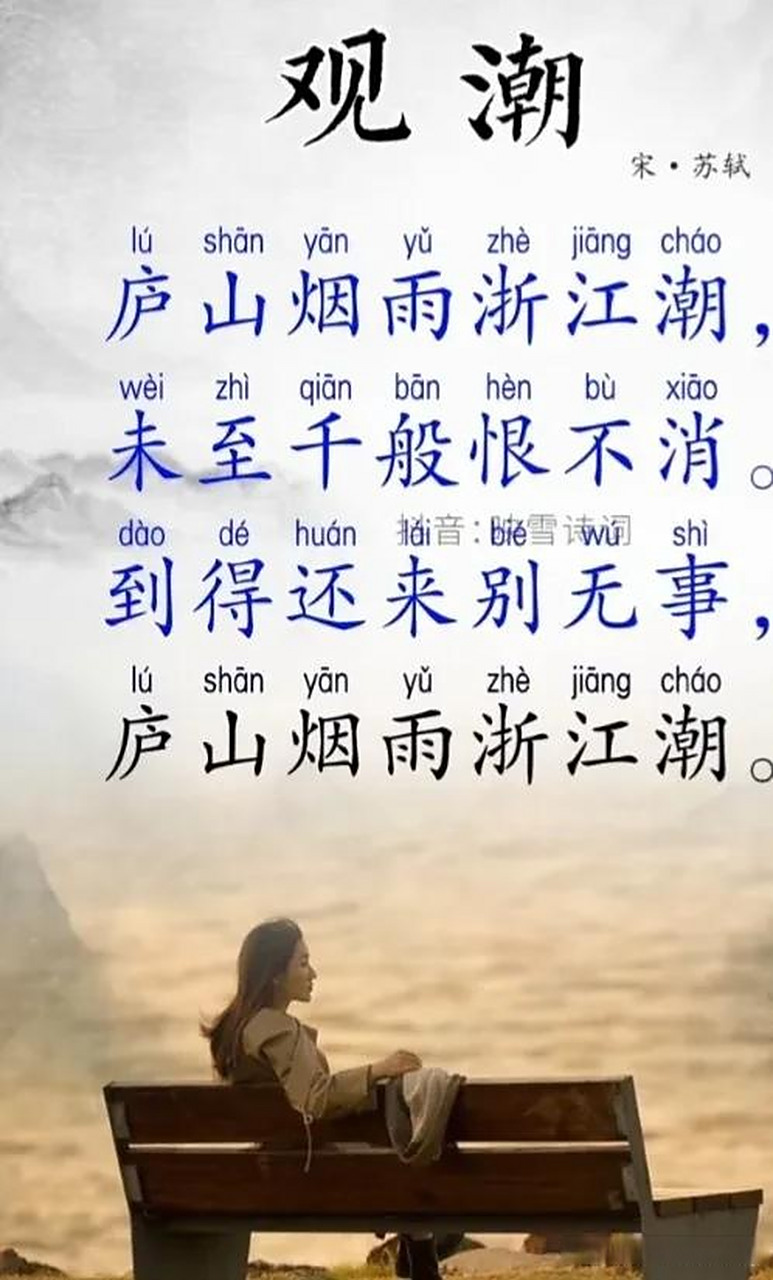 一首苏东坡的《观潮》让人看到了对于事情万物的任何事情时,不必太过