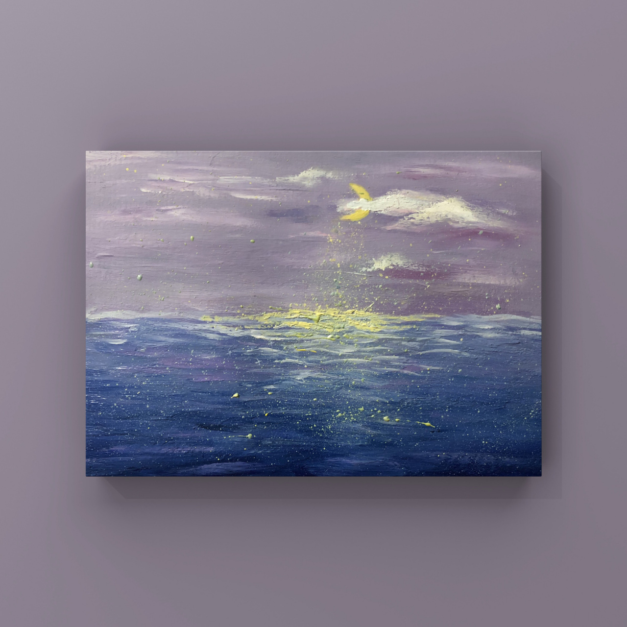 水粉画||海的月亮 零基础入门 水粉画 基础入门步骤图 天空:玫瑰红