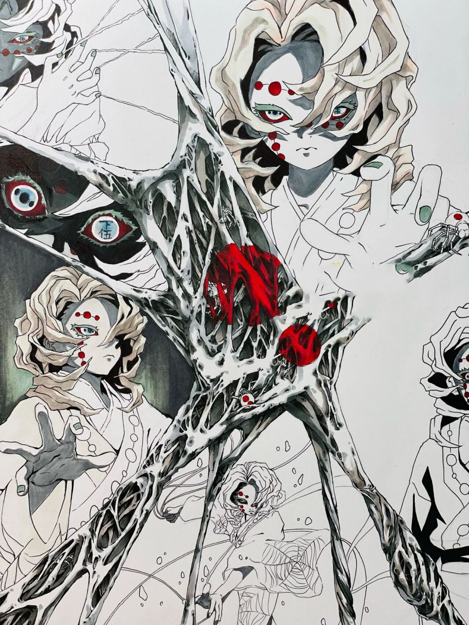 鬼灭之刃十二鬼月下弦之伍·累-雨绘 9015各位久等啦 今日雨进入