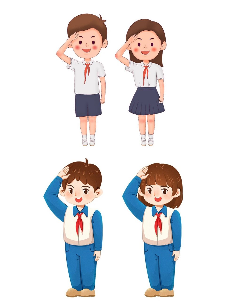 【少先队员】卡通人物素材分享 嗨喽~开学季少先队员卡通人物素材来喽