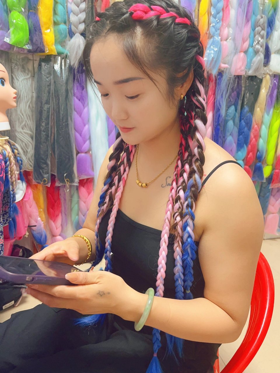 编发彩色编发麻花辫网红脏辫 ?上门编发