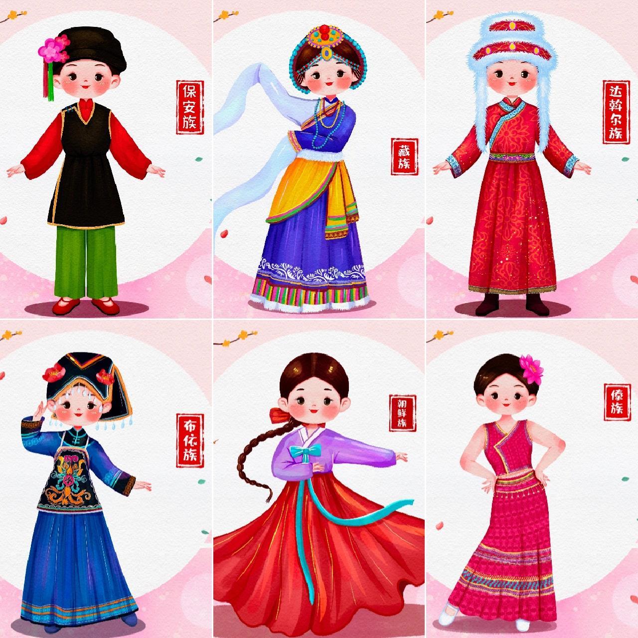 最近民族换装风可火啦 每个民族的服饰风格不一 56个民族,56种美