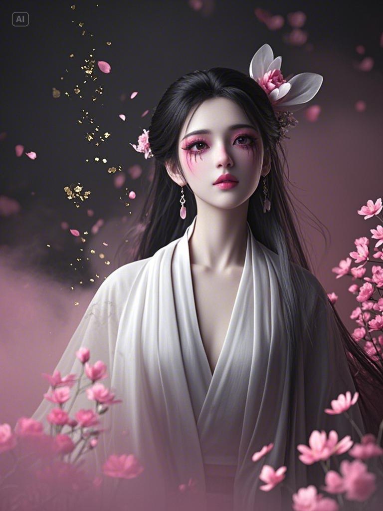 神话风格,三维,3d,花仙子.浅色deep v