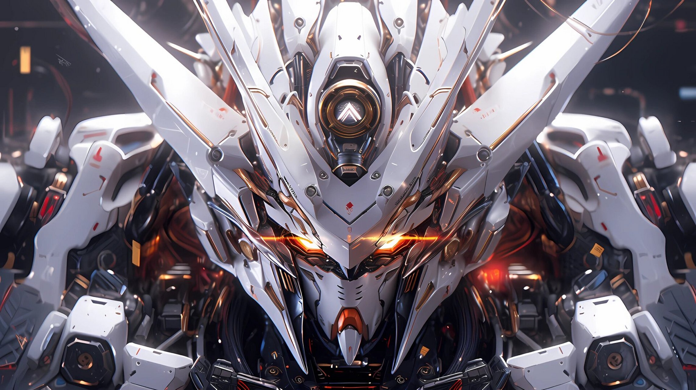 midjourney|白色高达|4k 16:9电脑壁纸 gundam高清 4k ai绘画第七天