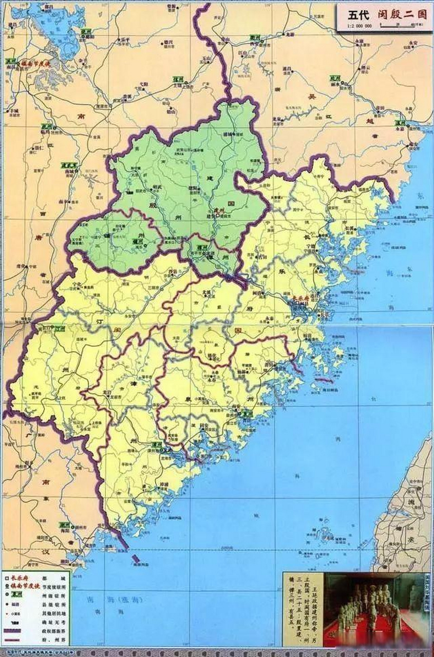 五代十国时期福建省行政区划地图 五代十国时期,福