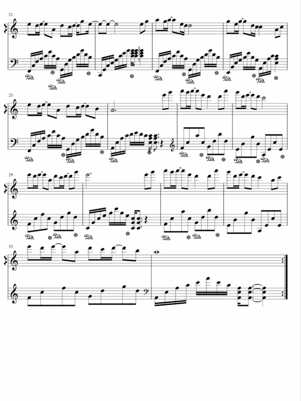 安琥《天使的翅膀》钢琴谱 五线谱 简易版 天使的翅膀是由徐誉滕作词