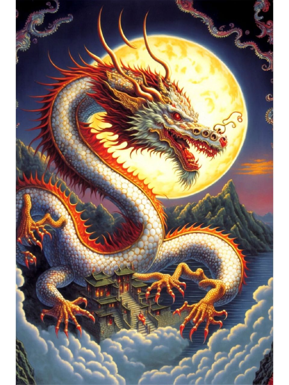 ai绘画"关键词"国风神龙 龙,中国古代神话中的动物,为鳞虫之长.