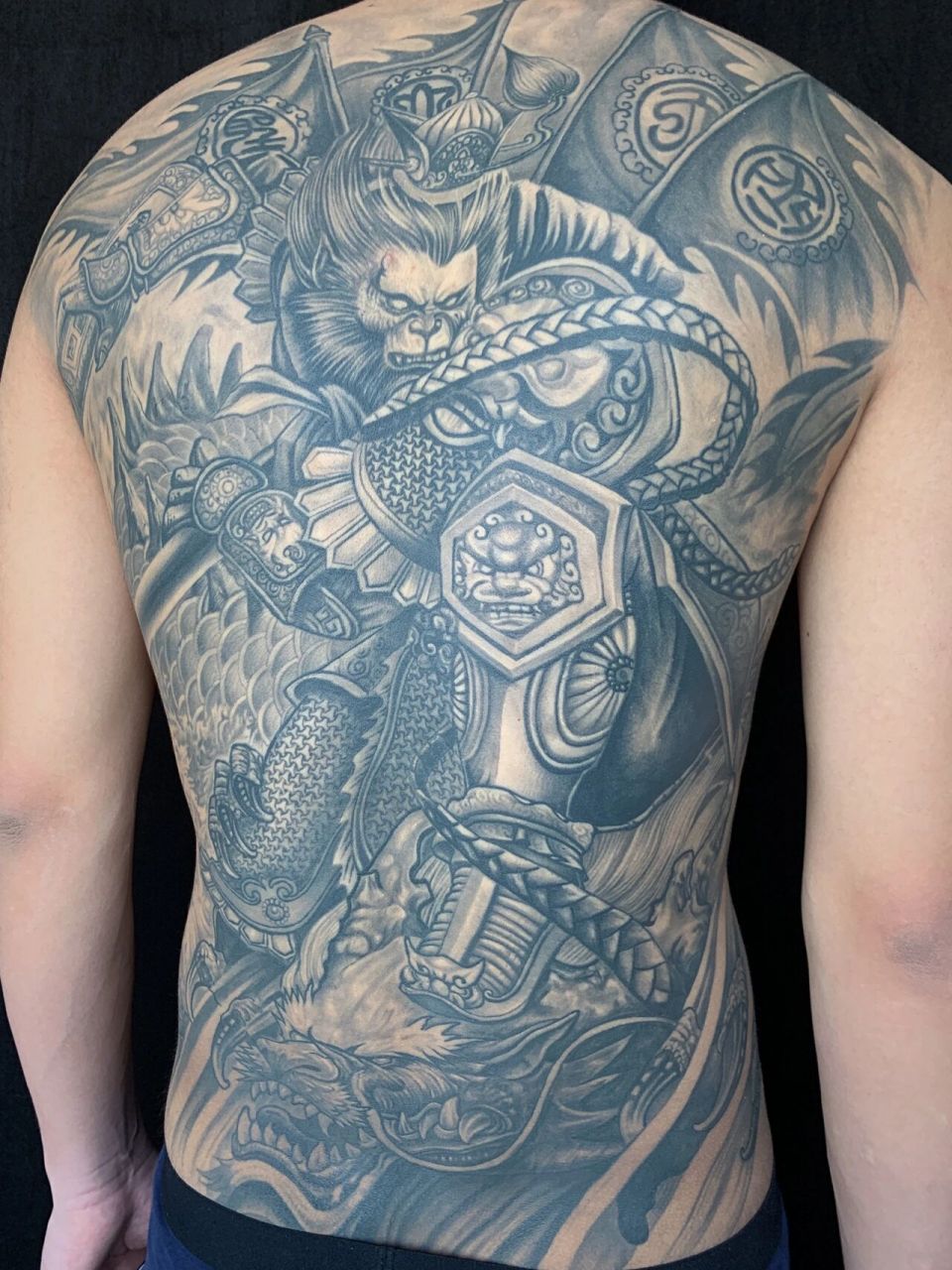 满背猴子齐天大圣      九州刺青手稿