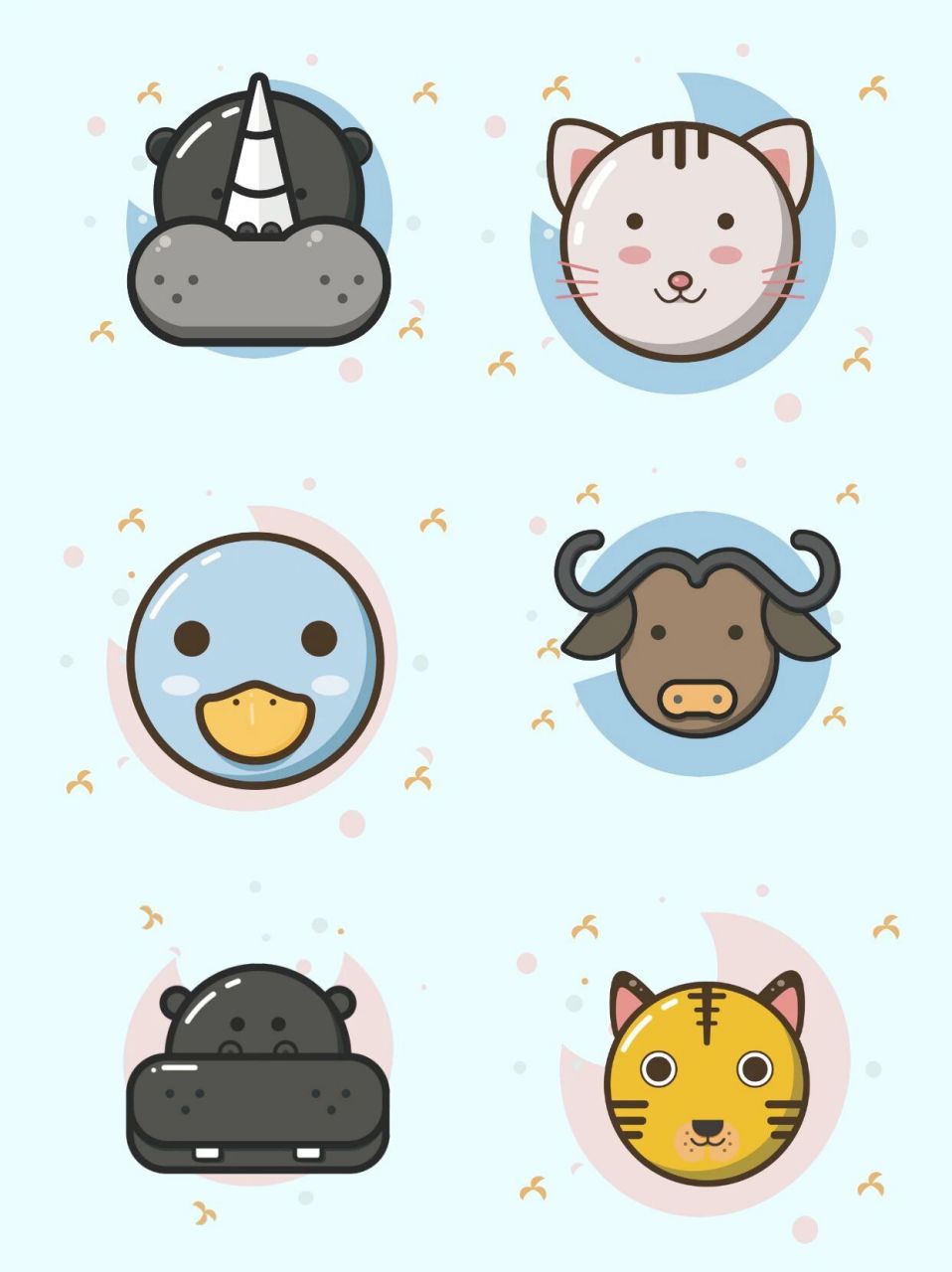 小动物可爱卡通头像素材|免抠手帐素材98 亲爱的宝子们,晚上好.